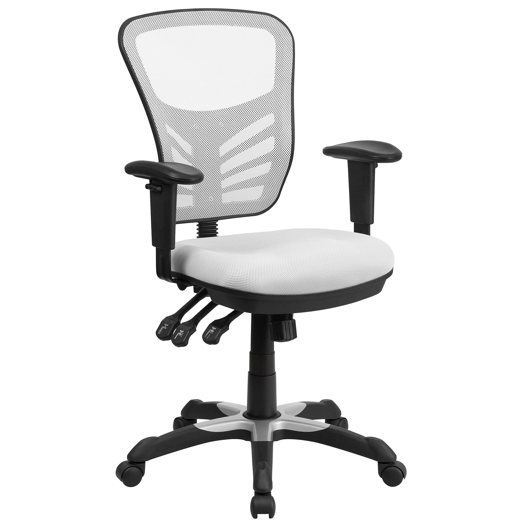 Flash Furniture Nicholas Ergonomic Mesh Swivel Mid-Back Multifunction Executive Office Chair, White (HL0001WH) Sansujyuku sansujyuku.com