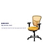 Flash Furniture Nicholas Ergonomic Mesh Swivel Mid-Back Multifunction Executive Office Chair, Yellow-Orange (HL0001YEL)~#|#~sp116164566_sc7
