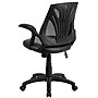 Flash Furniture Sam Ergonomic LeatherSoft/Mesh Swivel Mid-Back Task Office Chair, Black (GOWY82LEA)~#|#~sp116164593_sc7
