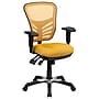 Flash Furniture Nicholas Ergonomic Mesh Swivel Mid-Back Multifunction Executive Office Chair, Yellow-Orange (HL0001YEL)~#|#~sp116164672_sc7
