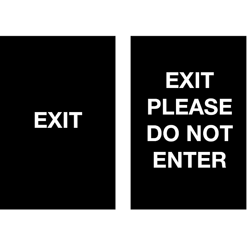 Queue Solutions "Exit"/"Exit - Please Do Not Enter" Temporary Traffic Control Sign, 11" x 7", Acrylic (SD711-22) image 1
