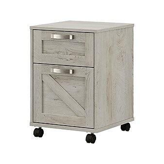 kathy ireland® Home by Bush Furniture 2-Drawer Vertical File Cabinet, Mobile, Letter/Legal, Cottage White, 17"