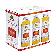 GT'S Organic & Raw Kombucha Gingerade, 16 oz., 6/Box (20006