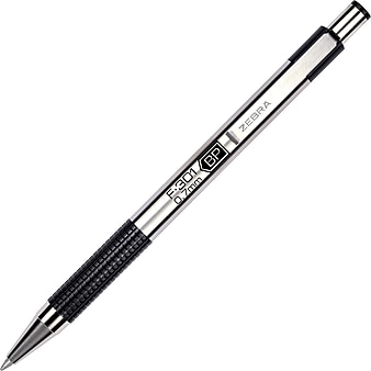 Zebra F-301 Retractable Ballpoint Pen, Fine Point, Black Ink, Dozen (ZEB27110)