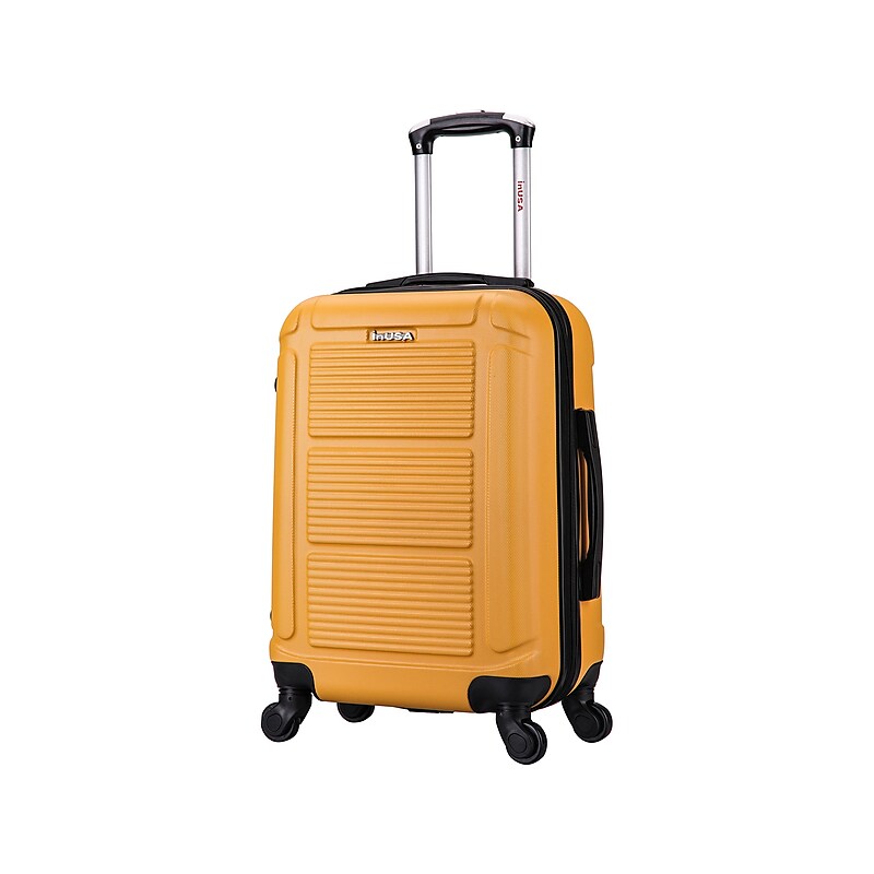 InUSA Pilot 20" Hardside Carry-On Suitcase, 4-Wheeled Spinner, TSA Checkpoint Friendly, Mustard (IUPIL00S-MUS) image 1