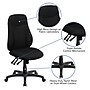 Flash Furniture Hughes Armless Ergonomic Fabric Swivel High Back Task Office Chair, Black (BT90297H)~#|#~sp116262039_sc7