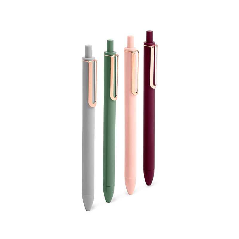 Poppin Assorted Jewel Luxe Retractable Gel Pens, Fine Point, Black Ink, 4/Pack (102069) image 1