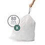 simplehuman Code X 21 Gallon Trash Bag, 26" x 34.6", Low Density, 34 Mic, White, 200 Bags/Box (CW0273)~#|#~sp116437393_sc7