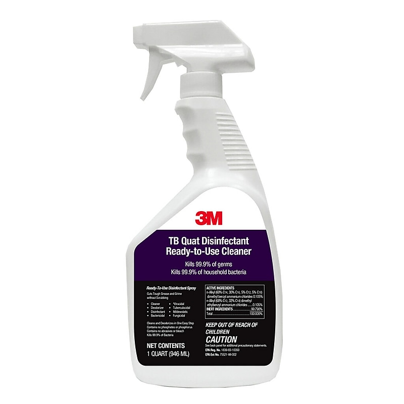 3M TG Quat All-Purpose Cleaners & Spray Disinfectant, Lemon Scent, 32 oz. (1027PC) image 1