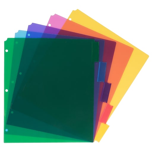 Staples Better pocket folder divider assorted colors 1 pack