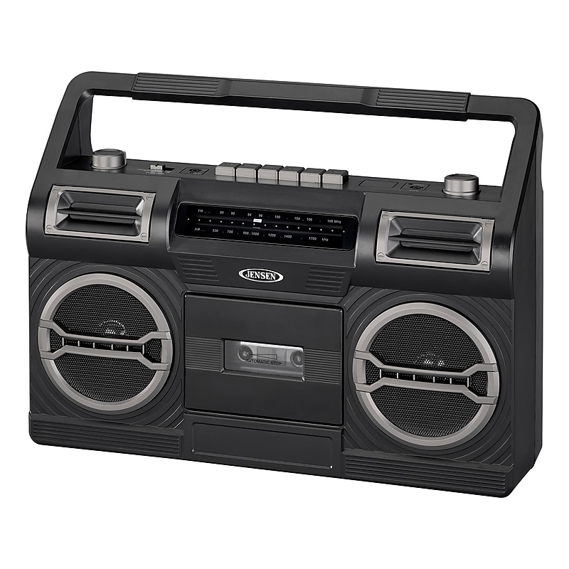 Jensen MCR-500 Portable AM/FM Radio Cassette Recorder/Player, Black image 1