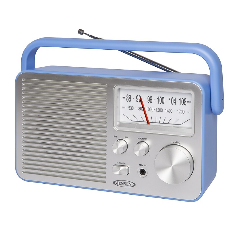 Jensen MR-750 Portable AM/FM Radio, Blue (MR-750-BL) image 1