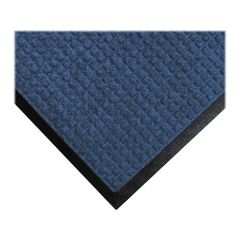 M+A Matting WaterHog Squares Classic Mat, Universal Cleated, 4' x 6', Medium Blue (2005646070) image 1