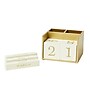 Martha Stewart 2-Compartment MDF Pencil Cup with Perpetual Calendar, Ivory/Gold (MS103J)~#|#~sp116854392_sc7