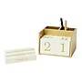Martha Stewart 2-Compartment MDF Pencil Cup with Perpetual Calendar, Ivory/Gold (MS103J)~#|#~sp116854444_sc7
