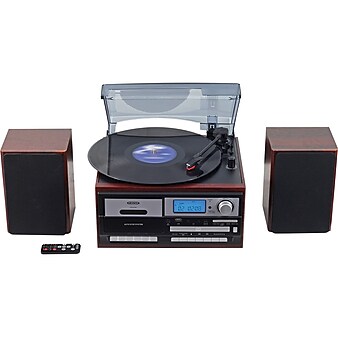 Jensen Turntable MP3 CD System with Cassette Player/Recorder and AM/FM Stereo Radio (JTA-575)