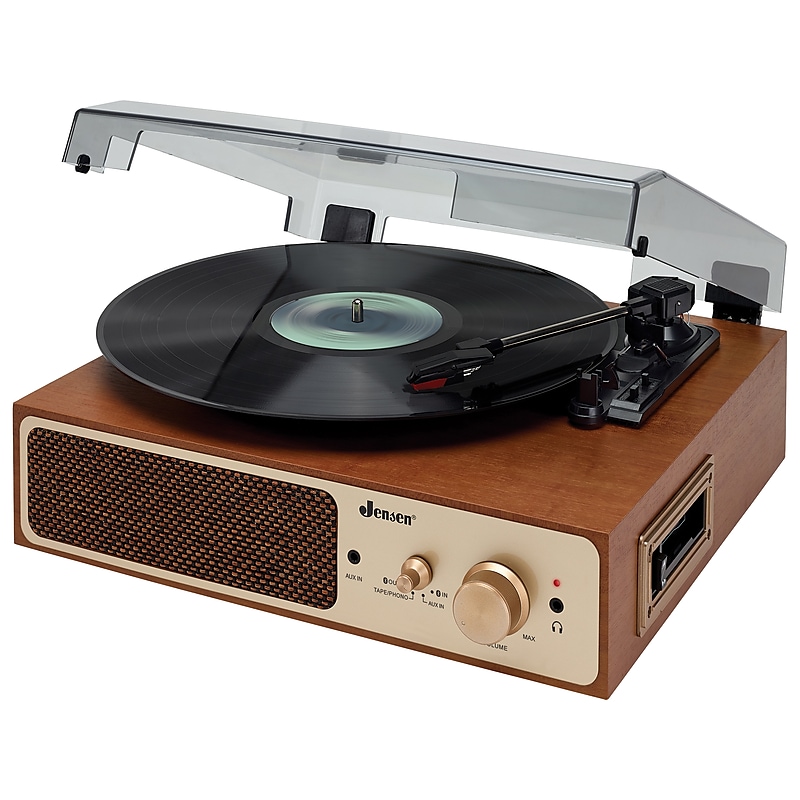 Jensen Stereo Turntable with Stereo Speakers and Dual Bluetooth Transmit/Receive (JTA-245) image 1