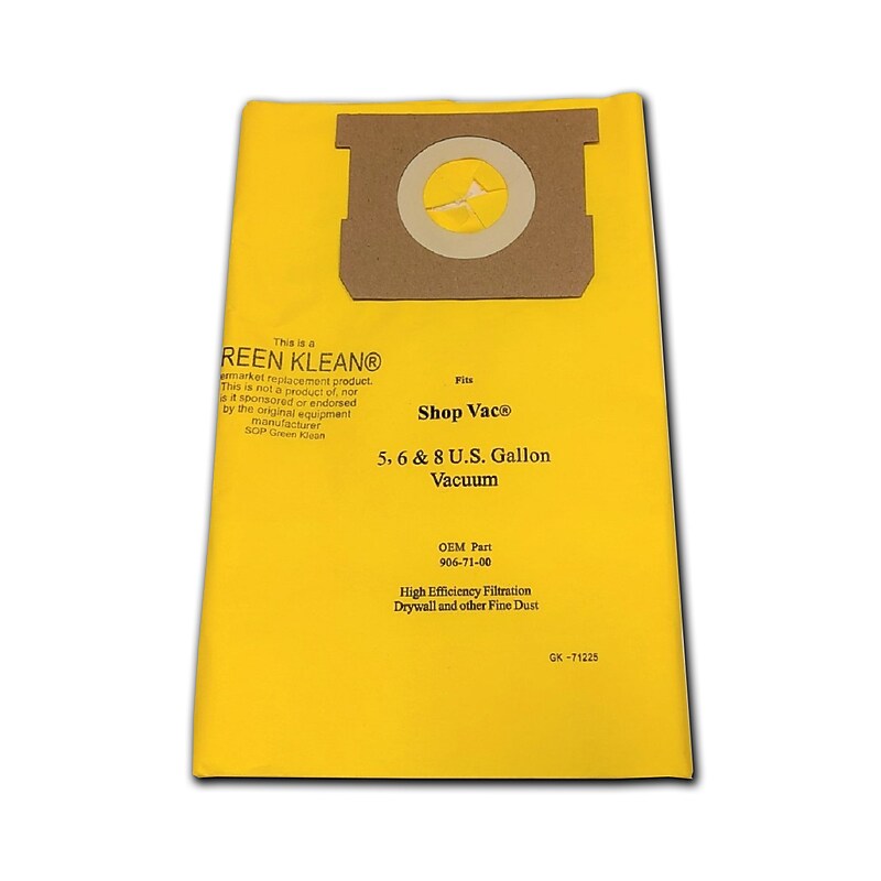 Green Klean Replacement Vacuum Bag, Yellow/Brown, 2/Pack (GK-71225-P) image 1