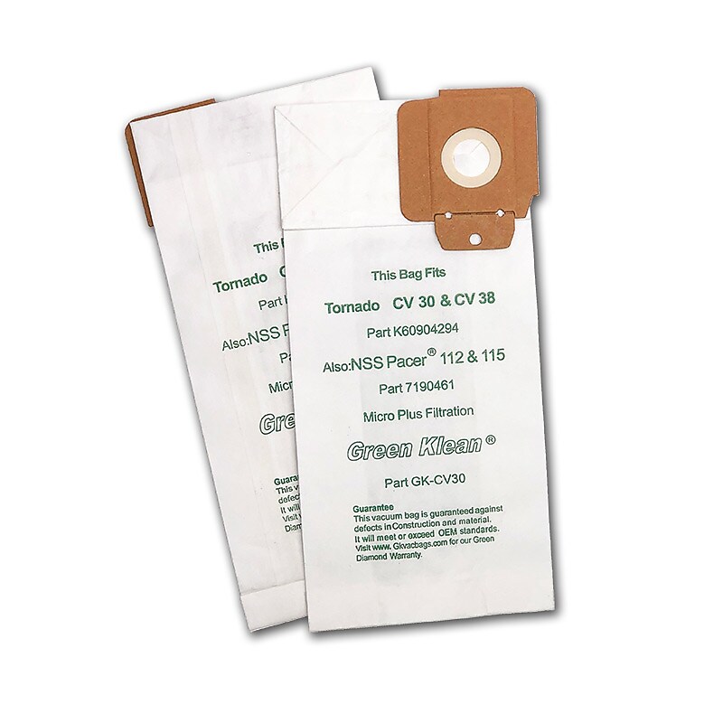 Green Klean® Replacement Vacuum Bags, For Tornado CV30, CV38 12,15, NSS Pacer 112/115, 10/pk image 1