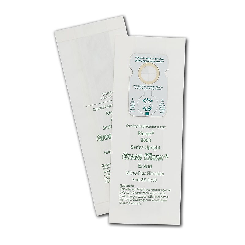 Green Klean® Replacement Vacuum Bags; Fits Riccar 8000 series & Simplicity 7000 Type B, 10/pk image 1