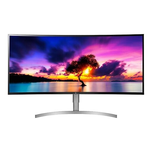 LG 38" Curved 144 Hz LED Monitor, White/Silver (38BN95CW) Staples