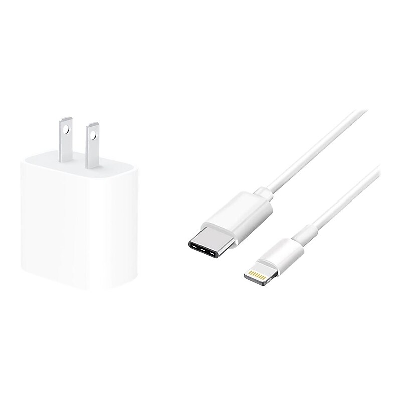 4XEM USB-C Charging Kit for Apple, 6 ft. Cable, 20W, White (4XIPHN12KIT6) image 1