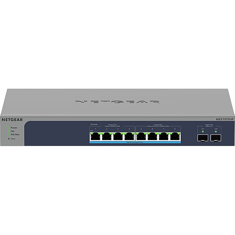 Netgear Pro 10-Port Gigabit Ethernet Smart Switch, Gray/Blue (MS510TXUP-100NAS) image 1