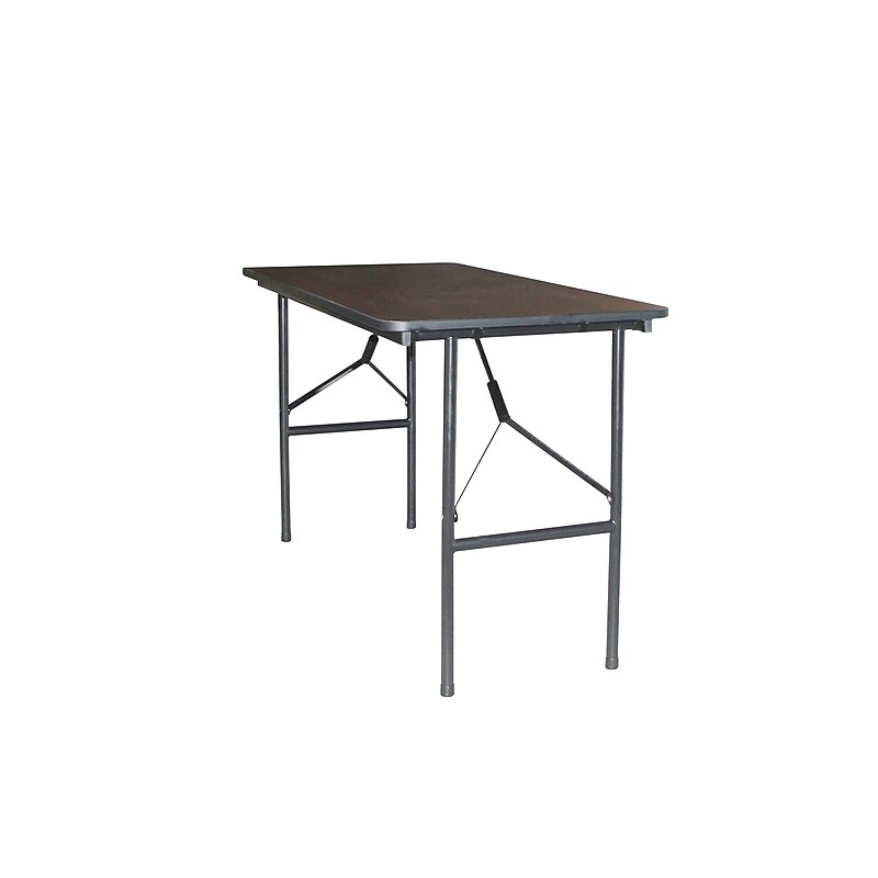 Staples 4' x 24" Wooden Heavy Duty Folding Table, Walnut (58365) image 1