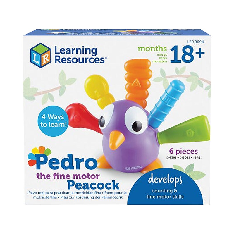 Learning Resources Pedro the Fine Motor Peacock, Multicolor (LER9094) image 1