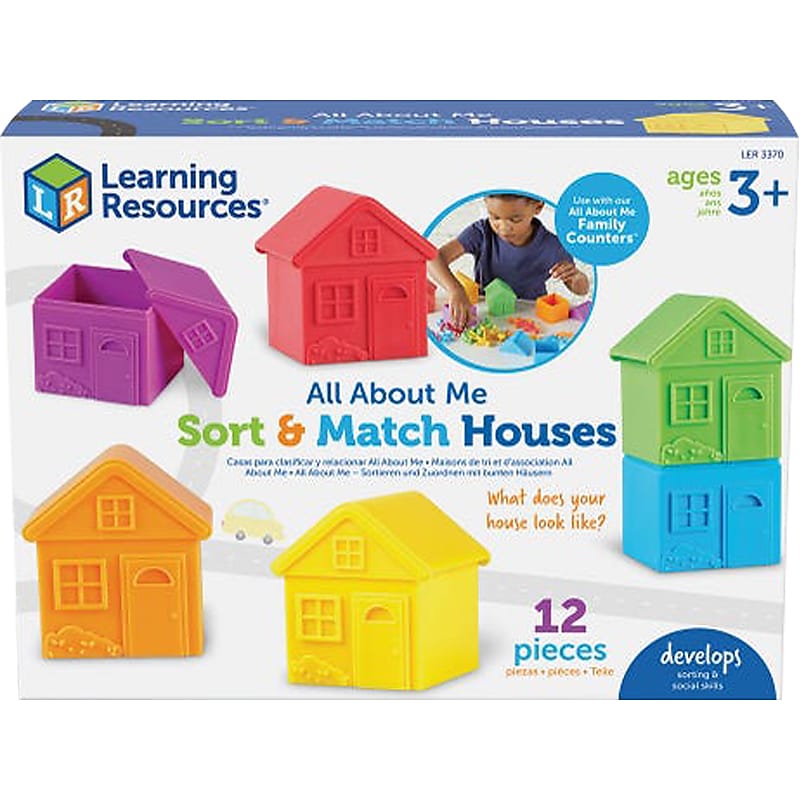 Learning Resources All About Me Sort & Match Houses, Assorted Colors (LER3370) image 1