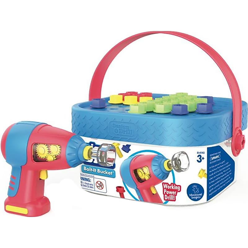 Educational Insights Design and Drill Bolt-It Bucket, 1.8" x 9" x 7.9", Multicolor (4145) image 1