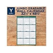 2022 AT-A-GLANCE 48.5" x 32.5" Yearly Calendar, White/Green (PM310-28-22)