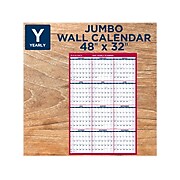 2022 AT-A-GLANCE 48" x 32" Yearly Calendar, White/Red (PM326-28-22)