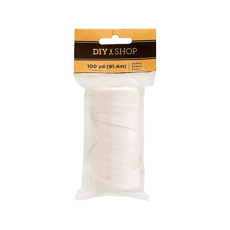 American Crafts DIY SHOP Raffia Ribbon, White (34006607) image 1