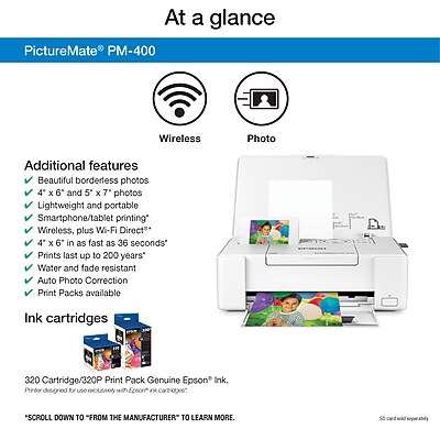 Epson PictureMate PM-400 Wireless Personal Photo Lab Inkjet Printer - Thumbnail 4