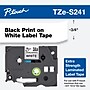 Brother P-touch TZe-S241 Laminated Extra Strength Label Maker Tape, 3/4" x 26-2/10', Black on White (TZe-S241)~#|#~sp117370319_sc7
