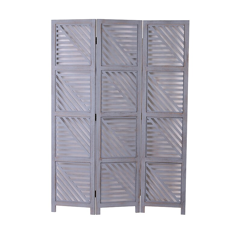 Freestanding Panel System Divider, 66.93"H x 2.28"W, Gray Wood (9730772) image 1