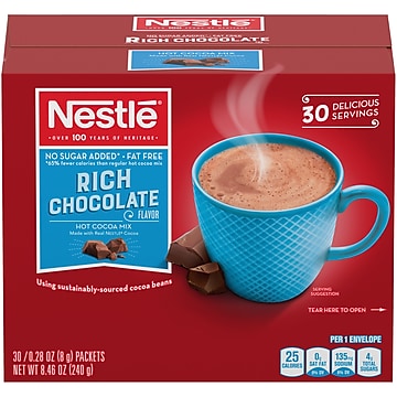 Nestle Sugar Free Rich Chocolate Hot Cocoa, 0.28 oz., 30/Box (NES61411)