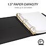 Pacon 1 1/2" 3-Ring Non-View Binders, Black (SAM15150)~#|#~sp117514161_sc7
