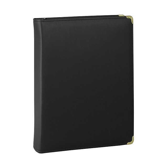 Samsill Classic Collection Vinyl Padfolio, Black (15250) | Staples