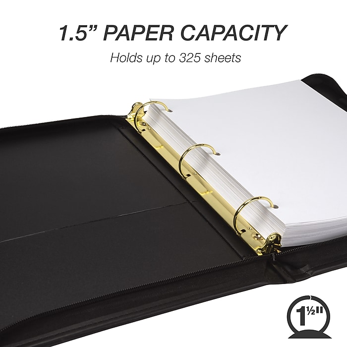 Samsill Classic Collection Vinyl Padfolio, Black (15250) | Staples