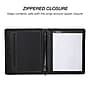 Samsill Regal Genuine Leather Zippered Padfolio, Black (15540)~#|#~sp117514532_sc7