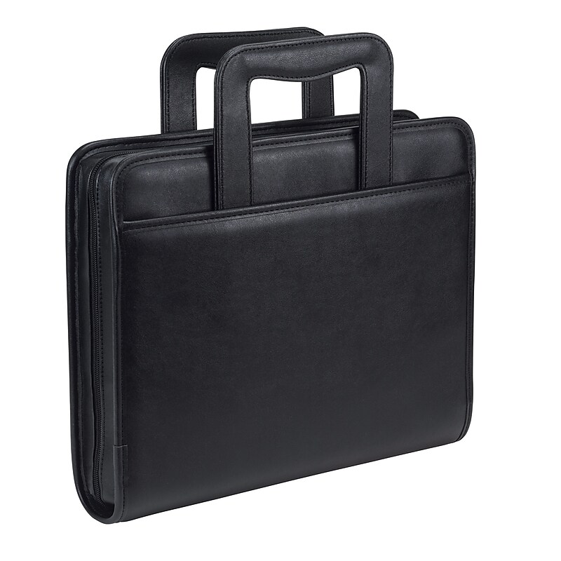 Samsill Leather Zippered Padfolio, Black (15670) image 1