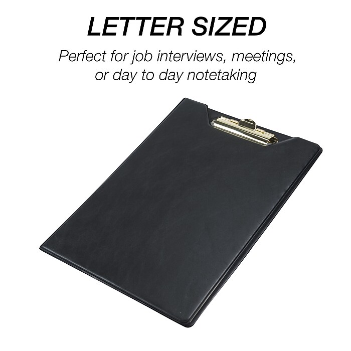 Samsill Value Padfolio with Clipboard and Writing Pad, Black
