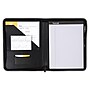 Samsill Contrast Stitch Faux Leather Portfolio Case with Zipper Closure, Black (71720)~#|#~sp117515113_sc7