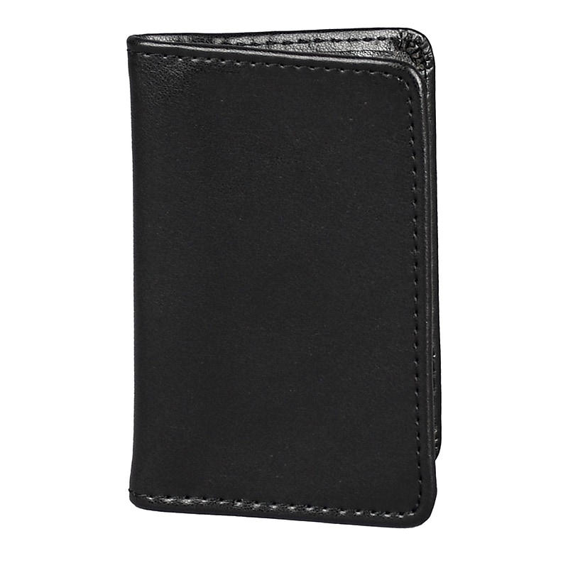 Samsill Regal 2-Compartment Portable Business Card Holder, 24-Card Capacity, Black (81220) image 1