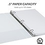 Samsill Earth's Choice Plant-Based Durable 1/2" View Binder, 3 Ring Binders, Made in USA, White, 6/Pack (I08917)~#|#~sp117515399_sc7