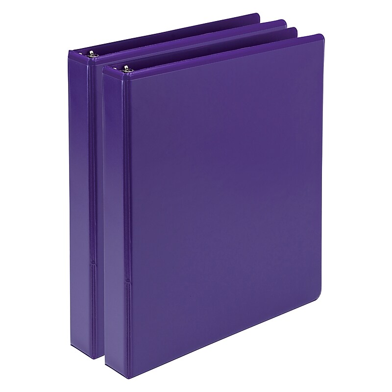 Samsill Earth's Choice 1"  View Binders, 3-Ring, Made in USA, Purple, 2/Pack (U86308) image 1