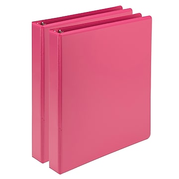 Samsill Fashion Standard 1" 3-Ring View Binders, Pink, 2/Pack (U86376)