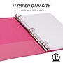 Samsill Fashion Colors 1" View Binders, 3-Ring , Made in USA, Pink, 2/Pack (U86376)~#|#~sp117515525_sc7